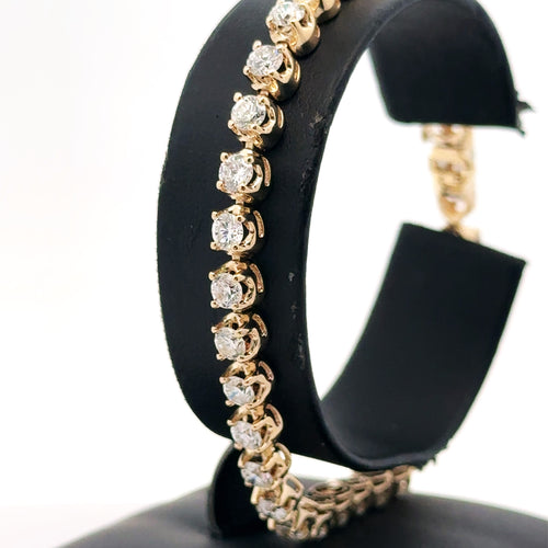 14k Yellow Gold 6.00 CT Diamond Tennis Bracelet, 7.25", 14.5g, S107987