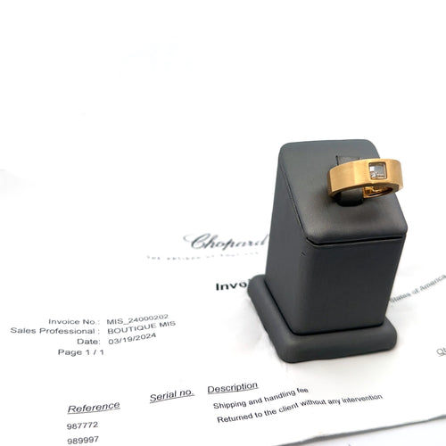 Chopard Happy Diamonds 18k Yellow Gold Band Ring Size 8, 11.2grams