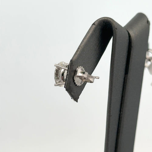 14k White Gold 4.05CT Lab-Grown Diamond Stud Earrings, Screw Back S107960