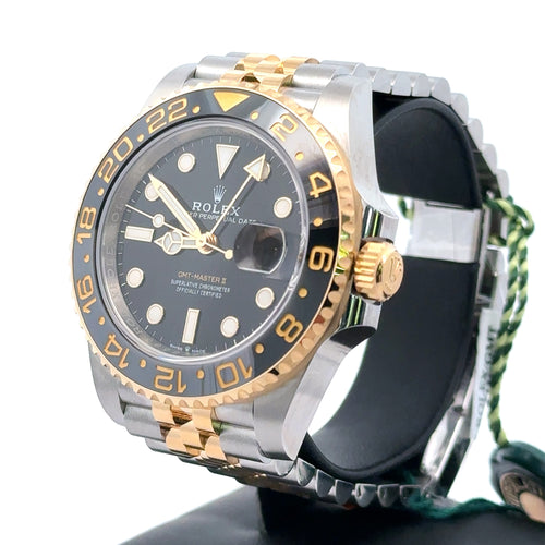 Rolex GMT-MASTER II 40mm Watch Oystersteel & 18k Gold, 126713GRNR, NEW