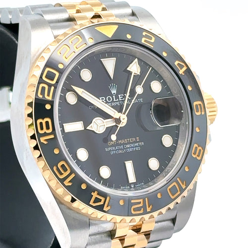 Rolex GMT-MASTER II 40mm Watch Oystersteel & 18k Gold, 126713GRNR, NEW