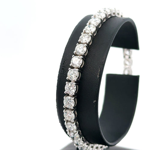 14k White Gold 12.50CT lab grown Diamond Tennis Bracelet 16.5g, 7", S108011