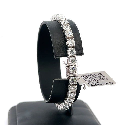 14k White Gold 12.50CT lab grown Diamond Tennis Bracelet 16.5g, 7", S108011