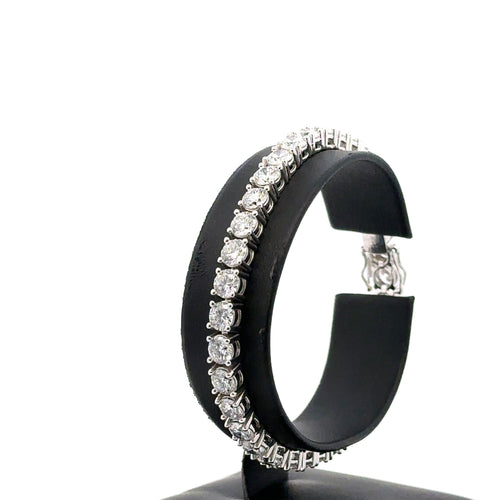 14k White Gold 14.00 CT lab grown Diamond Tennis Bracelet 17.3g, 7", S108010