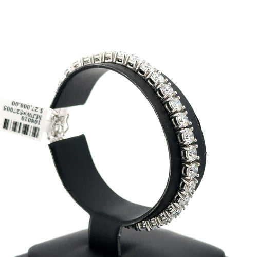 14k White Gold 14.00 CT lab grown Diamond Tennis Bracelet 17.3g, 7", S108010