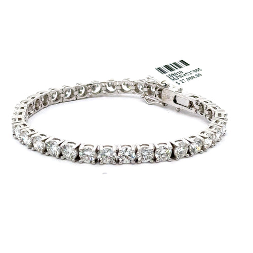 14k White Gold 14.00 CT lab grown Diamond Tennis Bracelet 17.3g, 7", S108010