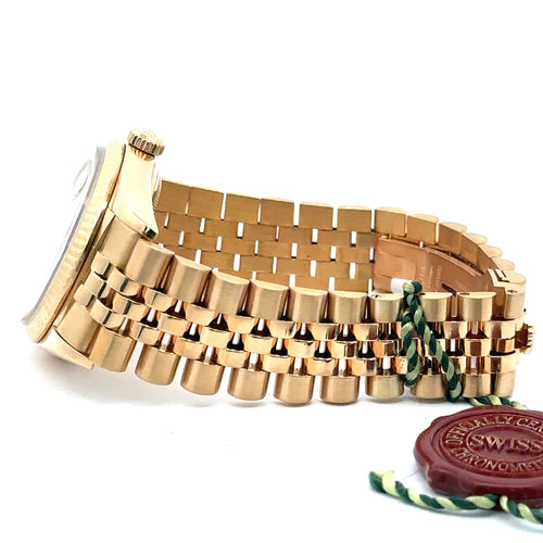 Pre-Owned Rolex Datejust, Chevy Dial, 36mm 18k Yellow Gold Watch 16018, Pre Owned