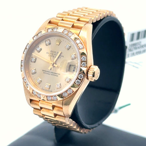Pre-Owned Rolex Datejust Presidential 26mm 18k Yellow Gold Watch