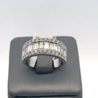 Odelia 18k White Gold 3.75CT Baguette Diamond Band 4.1g Size 8 S14622