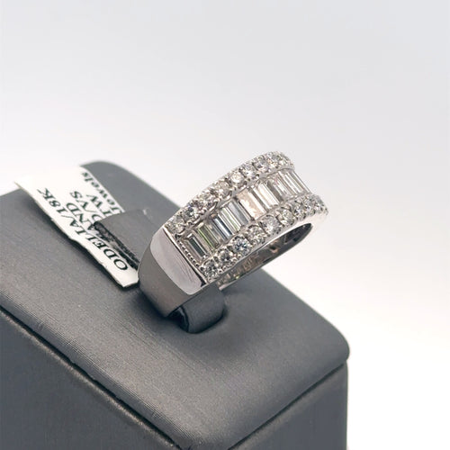 Odelia 18k White Gold 3.75CT Baguette Diamond Band 4.1g Size 8 S14622