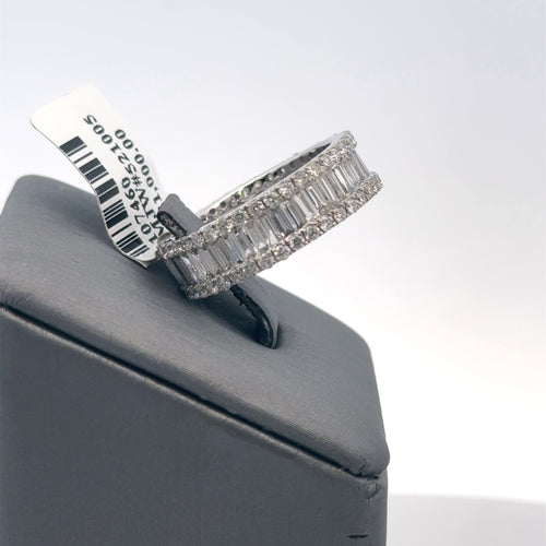 14k White Gold 3.25CT Baguette Cut Diamond Eternity Band 4.5g Size 7 S107460