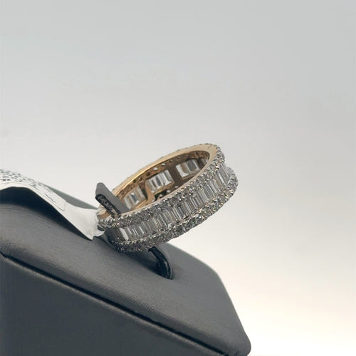 14k Yellow Gold 3.25 CT Baguette Diamond Eternity Band 4.1 gm Size 7 S107461