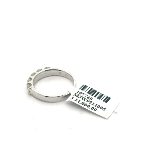 14k White Gold .88 CT Diamond Ladies Wedding Band,3.3G, Size 6  S107740