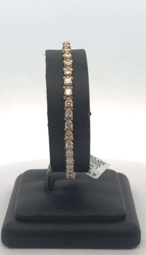 14k Yellow Gold 4.75 CT Diamond Tennis Bracelet,7", 11.1 g, S107799