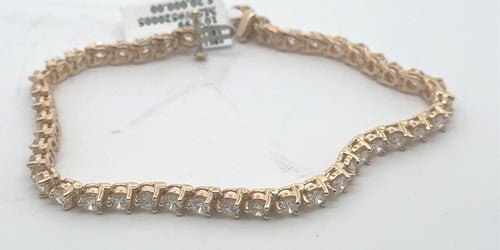 14k Yellow Gold 4.75 CT Diamond Tennis Bracelet,7", 11.1 g, S107799