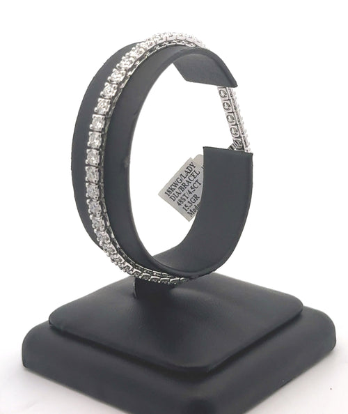 18k White Gold 4.25 CT Diamond Tennis Bracelet, 7.5", 15.3g, S16289