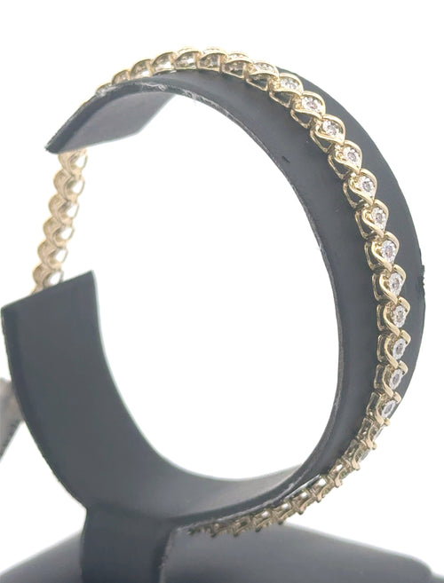 10k Yellow Gold 0.50 CT Diamond Tennis Bracelet, 7.5", 6.9g, S16298