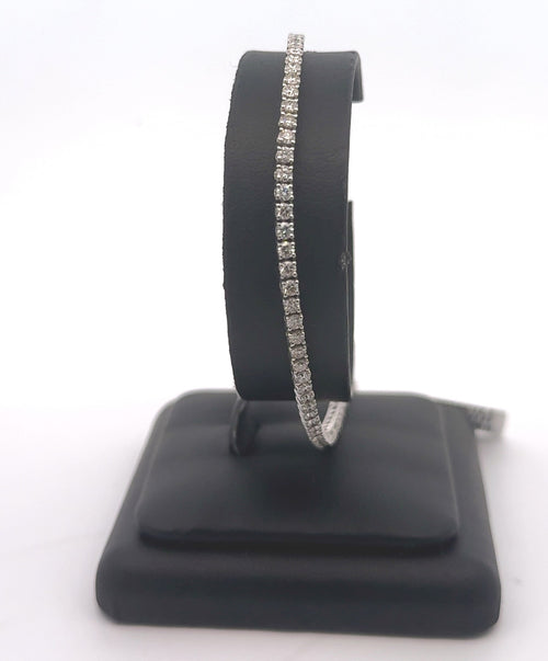 14k White Gold 3.75 CT Diamond Anklet Bracelet, 10", 9.5g, S16297