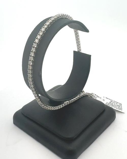 14k White Gold 3.75 CT Diamond Anklet Bracelet, 10", 9.5g, S16297