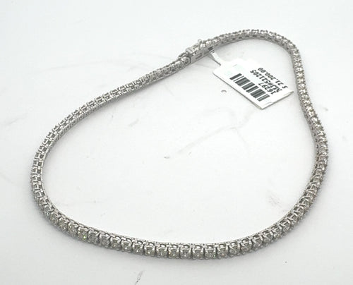 14k White Gold 3.75 CT Diamond Anklet Bracelet, 10", 9.5g, S16297