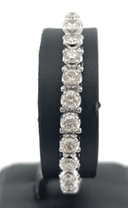 14k White Gold 10.25 CT Diamond Tennis Bracelet, 24.3g, 7", S16314