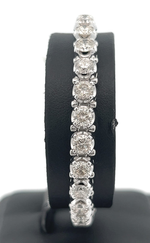 14k White Gold 10.25 CT Diamond Tennis Bracelet, 24.3g, 7", S16314