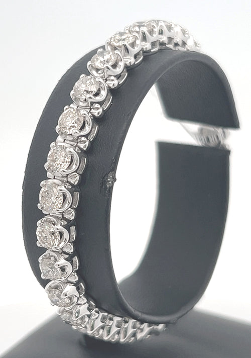 14k White Gold 10.25 CT Diamond Tennis Bracelet, 24.3g, 7", S16314