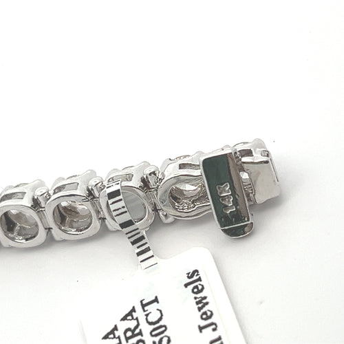 14k White Gold 10.25 CT Diamond Tennis Bracelet, 24.3g, 7", S16314