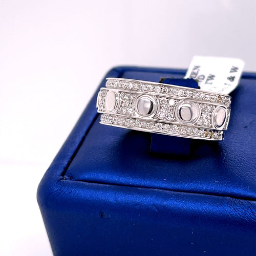 14k White Gold 1.00 CT Diamond Men's Wedding Band, 14.4g, Size 10