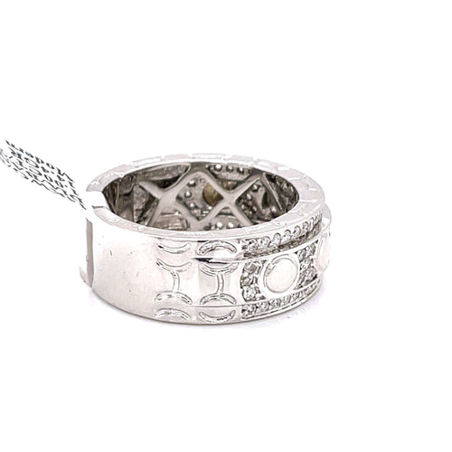 14k White Gold 1.00 CT Diamond Men's Wedding Band, 14.4g, Size 10