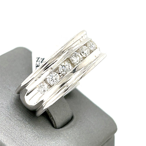 14k White Gold 1.50 CT Diamond Men's Wedding Band, 17.1g, Size 10.25