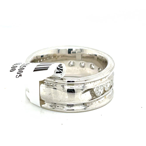 14k White Gold 1.50 CT Diamond Men's Wedding Band, 17.1g, Size 10.25
