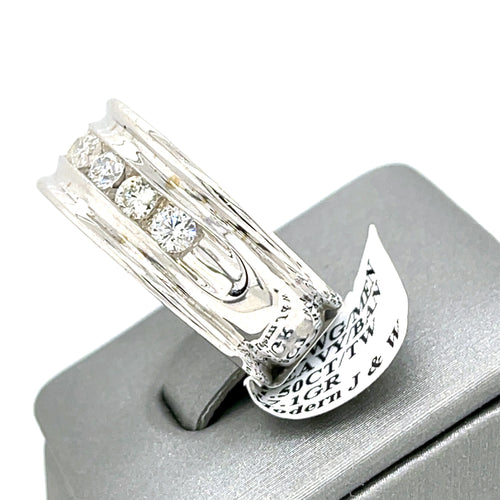14k White Gold 1.50 CT Diamond Men's Wedding Band, 17.1g, Size 10.25