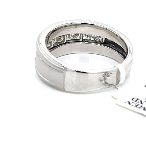 14k White Gold 1.25 CT Diamond Men's Band, 7.3gm, Size 10