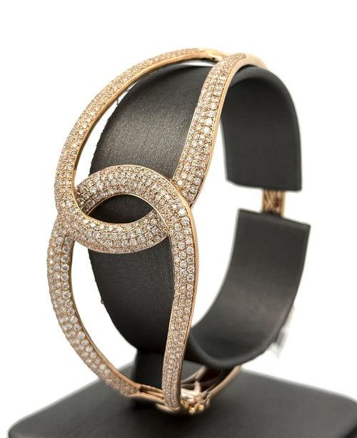 14k Yellow Gold 3.25CT Diamond Ladies Bangle Bracelet, 21.3gm, S16598