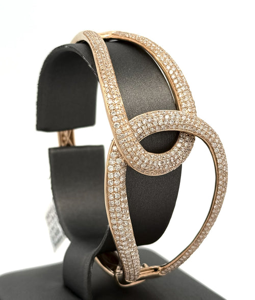 14k Yellow Gold 3.25CT Diamond Ladies Bangle Bracelet, 21.3gm, S16598