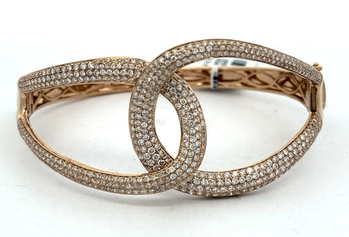 14k Yellow Gold 3.25CT Diamond Ladies Bangle Bracelet, 21.3gm, S16598