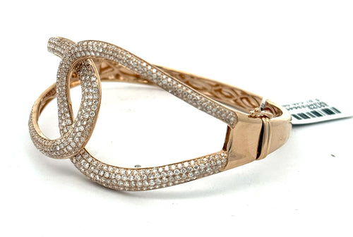 14k Yellow Gold 3.25CT Diamond Ladies Bangle Bracelet, 21.3gm, S16598