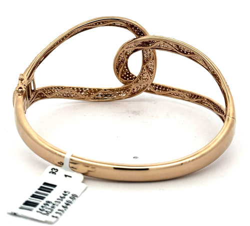 14k Yellow Gold 3.25CT Diamond Ladies Bangle Bracelet, 21.3gm, S16598