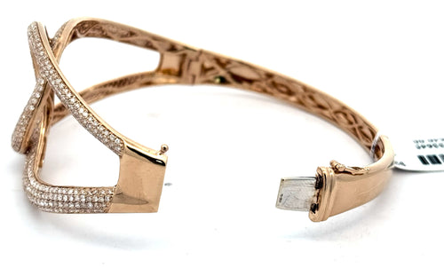 14k Yellow Gold 3.25CT Diamond Ladies Bangle Bracelet, 21.3gm, S16598