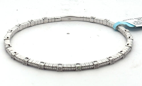 14k White Gold 0.75 CT Diamond Bangle Bracelet, 10.3gm, S16620