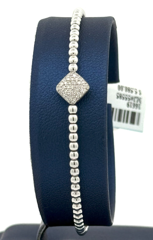 14k White Gold 0.45 CT Diamond Bangle Bracelet, 6.0gm, S16619