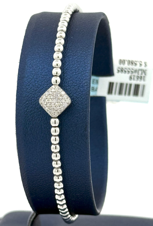 14k White Gold 0.45 CT Diamond Bangle Bracelet, 6.0gm, S16619