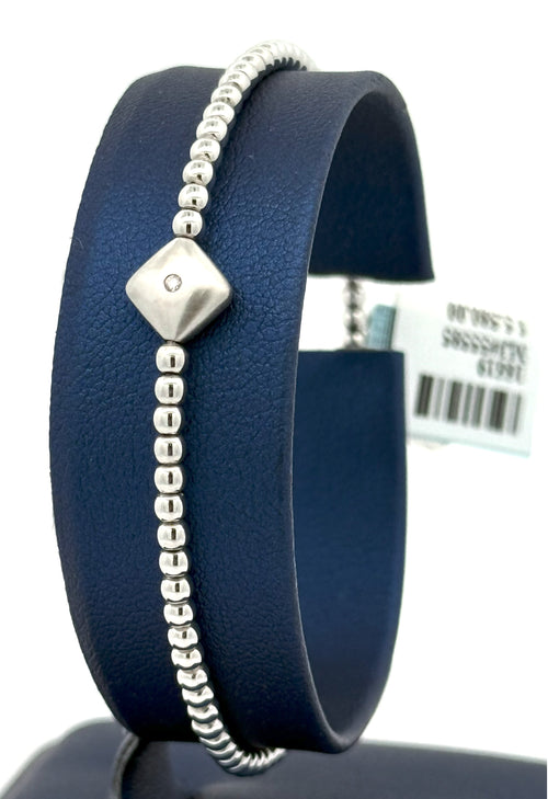 14k White Gold 0.45 CT Diamond Bangle Bracelet, 6.0gm, S16619