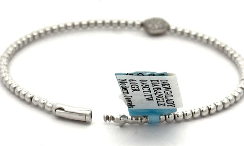 14k White Gold 0.45 CT Diamond Bangle Bracelet, 6.0gm, S16619