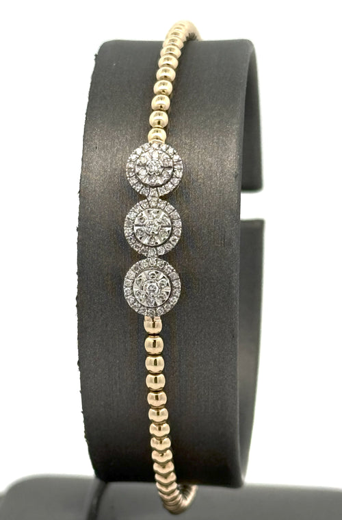 14k Yellow Gold 0.50 CT Diamond Bangle Bracelet, 6.3gm, S16611