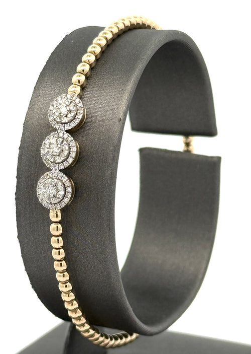 14k Yellow Gold 0.50 CT Diamond Bangle Bracelet, 6.3gm, S16611