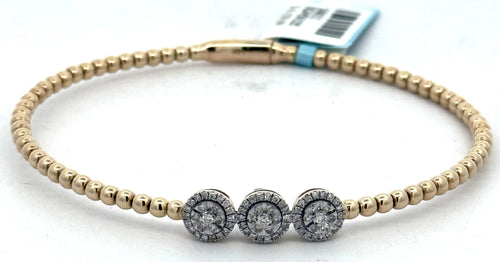 14k Yellow Gold 0.50 CT Diamond Bangle Bracelet, 6.3gm, S16611