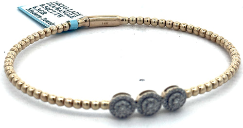 14k Yellow Gold 0.50 CT Diamond Bangle Bracelet, 6.3gm, S16611