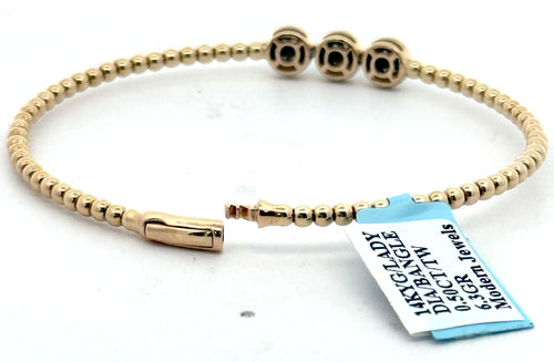 14k Yellow Gold 0.50 CT Diamond Bangle Bracelet, 6.3gm, S16611